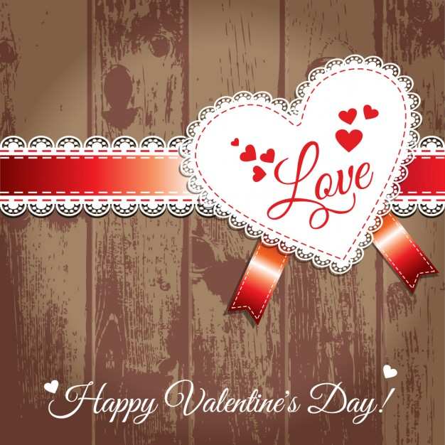 valentine label wood image